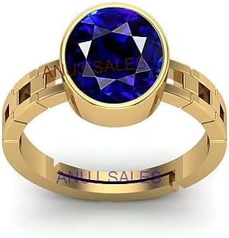 Unheated Untreatet 2.25 Ratti /1.00 Carat Aaa+ Quality Natural Blue Sapphire Neelam Gold Plated Adjustable Gemstone Ring For Women'S And Men'S (Lab - Certified)-B0BWYJ3V-01
