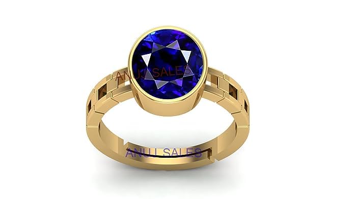 Saphir bleu bague en or réglable à porter pour illuminer vos tenues chic