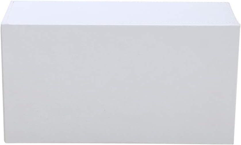 KINGFOM Rectangular PU Leather Tissue Box Cover - Facial Tissue Paper Napkin Holder for Bathroom, Home, Office, Car Automotive Decoration with Magnetic Bottom(White)