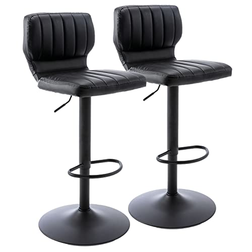 Brage Living Adjustable Bar Stools Set of 2, Modern PU