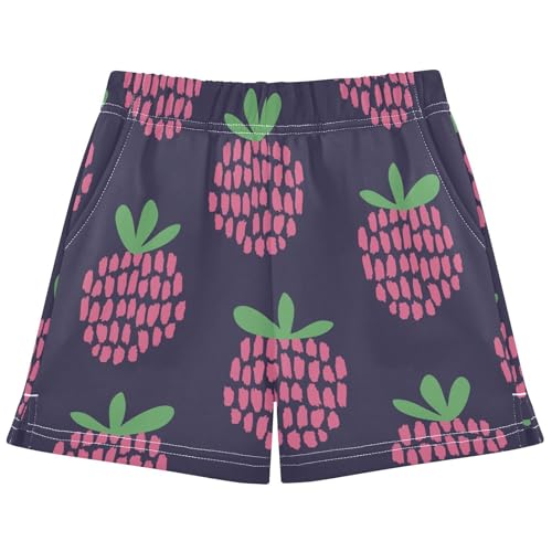 pnyoin Girl's Shorts Cartoon Raspberries Athletic Running Shorts with Pockets Size 14-15t Multi