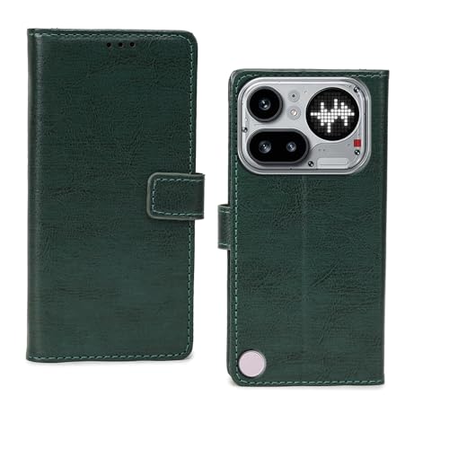 Image of amazon basics Nothing Phone 4A Pro 5G Flip Cover | Card Pockets Wallet & Stand | Flip Cover for Nothing Phone 4A Pro 5G (Green)