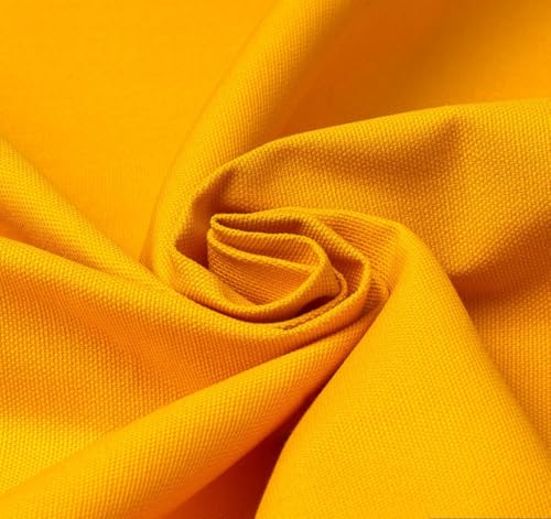 Image of 100% Cotton Duck Fabric by The Yard - Heavy Duty Canvas Cloth for Upholstery, Curtains, Bags, Crafts & Home Decor Size 62 inch- Available in Yellow, White, Natural & Blue (Yellow, 10 Metre)