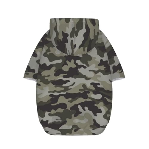 Sweat à capuche pour chien Howilath vert kaki imprimé camouflage M - 5
