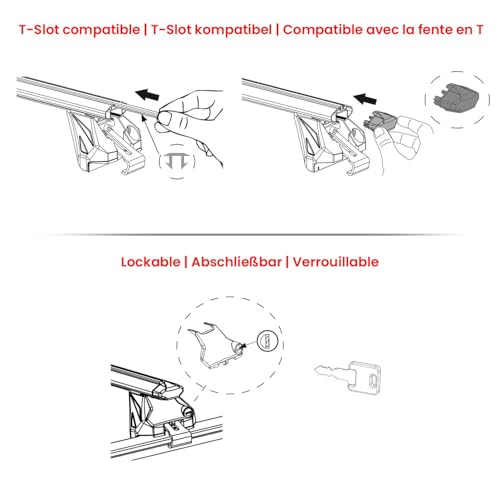 Omac - Portapacchi Base Compatibile Con Toyota Yaris Cross 2020-2025, In Alluminio, Abe, 100Kg, Nero, 2 Pezzi, Barra Chiusa Per Portabiciclette, Box Da Tetto, Portasci, Resistente Al Furto - 9