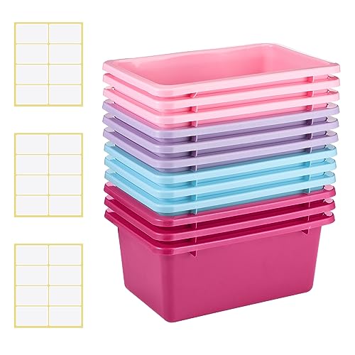 Zonon 12 Pcs Plastic Cubby Storage Bins Classroom Cubby Organization