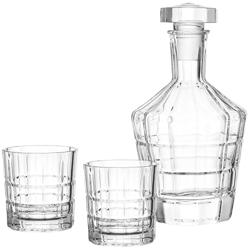 Juego de whisky de cristal transparente Leonardo 22765 con botellón 2