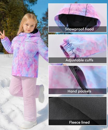Image of Hiheart Boys Girls Winter Ski Jacket & Pants Set 2-Piece Snowsuit