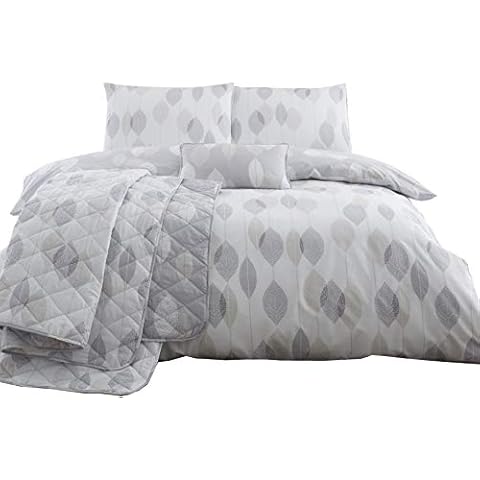 Etched Autumnal Leaf Design Duvet Set Cover