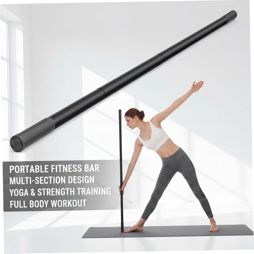 Bastón de yoga de acero resistente para mejorar flexibilidad con mangos cómodos 2