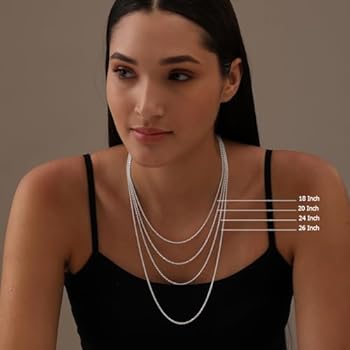LeCalla Links 925 sterling zilveren Italiaanse sieraden, trendy cadeau, 3 mm, 3,5 mm, 4,5 mm, diamantgeslepen paperclip-schakelketting voor tieners, vrouwen en mannen, met karabijnsluiting (16, 18