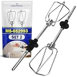 MONTERAL 2 Stück Rührbesen für Handmixer mit Originalcode MS-652993 MS652993 für Krups F6081431 F6085811 GN9101 GN9121 3Mix 7000 3Mix 9000 Handmixer - Garantie 10 Jahre
