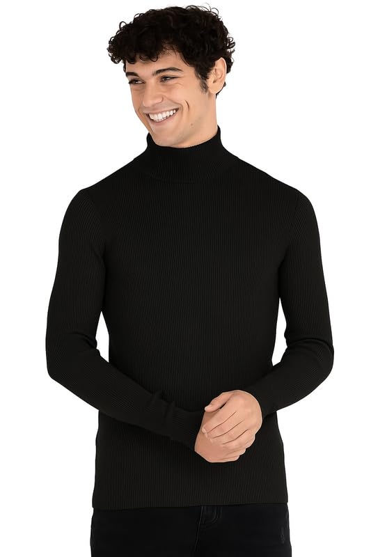 men's cotton wool stylish turtle neck sweater | high neck pullover sweater, full sleeve winter sweater for men