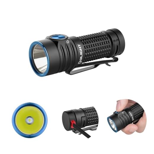 OLIGHT Baton Turbo kleine Taschenlampe 1000 Lumen bis zu 510 Meter Leuchtweite Wiederaufladbare Hanlampe mit Intelligent Anzeige, 50 Tage Laufzeit, 91g Mini Flashlight mit 5 Lichtmodi Schwarz