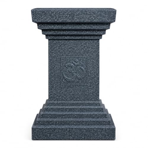 Image of Synergy Plast Tulsi Plant Pot for Indoor Outdoor Use (Marble Grey) | Marble Finish Fiber Planter with Drainage Hole | Decorative Tulsi Gamla for Home Balcony Garden Terrace | Size:- 16X16X22 Inches