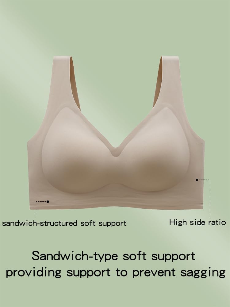 Women's Wireless Jelly Gel Bra - Plus Size Seamless Soft Support Full-Cup Comfortable & Lifting Bra