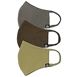 [セラオ] コットンマスク (3枚入) 全38種類 洗濯機 洗える UPF50+ 花粉捕集率立95.2％ 抗菌加工 色落ちしにくい 耳が痛くなりにくい (ダークグレー・ブラウン・カーキ)