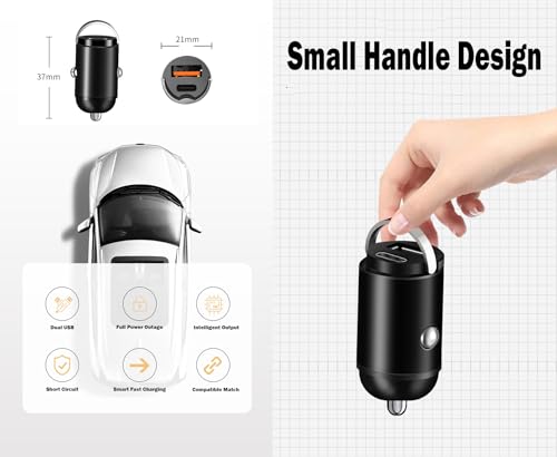 Image of Spiaty USB C Car Charger Fast Charging Adapter, Mini Metal Car Charger with Type C Port for Mobile, Tablet, Camera, Gaming Console & Laptop - Universal Car Charging Adapter