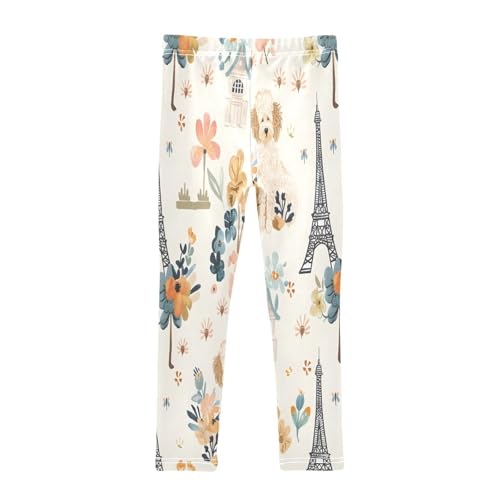 Bolaz Toddler Girls Leggings Printed Yoga Pants Leggings Dog Eiffel Tower for Kids2