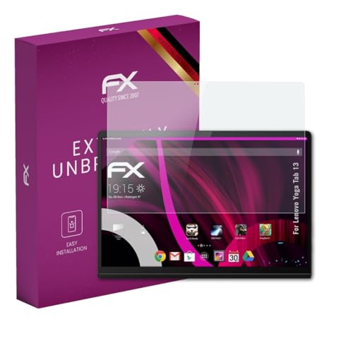 atFoliX Lámina Protectora de plástico Cristal compatible con Lenovo Yoga Tab 13 Película Vidrio, 9H Hybrid-Glass FX Protector Pantalla Vidrio templado de plástico