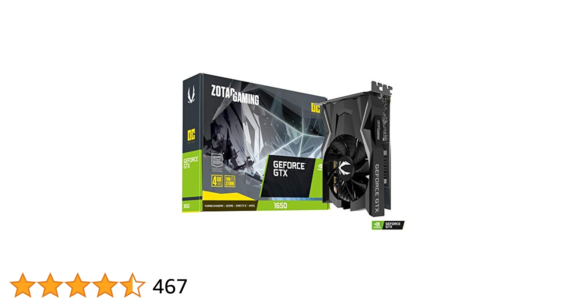Amazon | ZOTAC Gaming GeForce GTX 1650 OC GDDR6 4GB 128