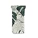 susiyo Retro White Green Palm Leaves Glasses Case Portable Microfiber PU Leather Soft Sunglasses Bag Eyeglasses Pouch Holder Squeeze Top for Women Men
