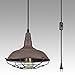AXILAND Farmhouse Industrial Lighting Fixture Plug in Pendant Metal Hanging Lights
