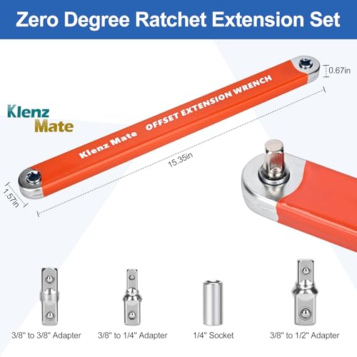 Image of 2026 Upgrade Offset Extension Wrench and 3 Different Lengths Extension Clamps Tight Tool, Versatile Vise Grip, Includes 1 /2 inch, 1 /4 inch , 3 /8 inch Drive Adapters, Universal Ratchet Extensions for Tight Spaces