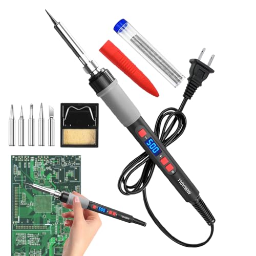 Qfdiwr soldador, pequeña herramienta de soldadura | Herramienta de soldadura de temperatura ajustable hierro,Accesorios de reparación eléctrica del soldador de calefacción rápida Accesorios de