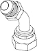 Tompkins Industries 3602-16-16 JIC to BSPP Bent Tube Swivel Elbow, 45 Degree, Steel, 1 5/16-12 x 1-11