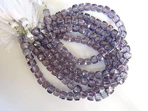LKBEADS Naturalny kwarc kryształ iolit kolor fasetowane koraliki w pudełku, 7 mm koraliki w pudełku, powlekana biżuteria z kryształem kwarcowym