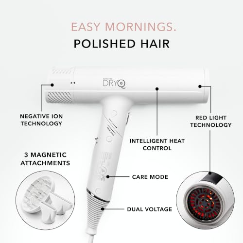 Image of SRILabs DryQ Infrared Hair Dryer - Red Light, Frizz Control, Dual Voltage