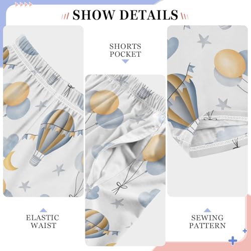 Moon Star Hot Air Balloon Boys Long Pants Soft Trousers Elastic Waist Kids Lounge Bottoms with Pockets S-XL4