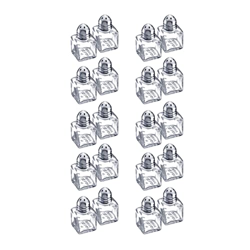 Westmark Set de Mini Saupoudreur à Epices, 10 Set de 2 Pièces, Capacité : env. 10 ml, Acier Inoxydable/Verre, Argent/Transparent, 630722E2