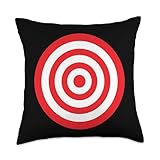 (Print on Front & Back) Bullseye Target Bulls Eye Red White Throw Pillow