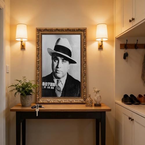Toile Al Capone mugshot pour habiller un mur de bureau moderne 40x61