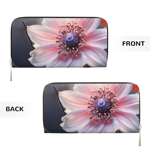 Pu Leather Wallet For Women Girl, Zip Around Credit Card Holder Flower Blossom Long Wallet Clutch Purse Waterproof Travel Handbag2