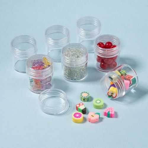 Image of FASHEWELRY 90pcs Diamond Painting Jars 1x1 inch Small Screw cap containers for Seed beads, 5D Embroidery diamond drill, Nail art and Glitter, Crafts & Sewing