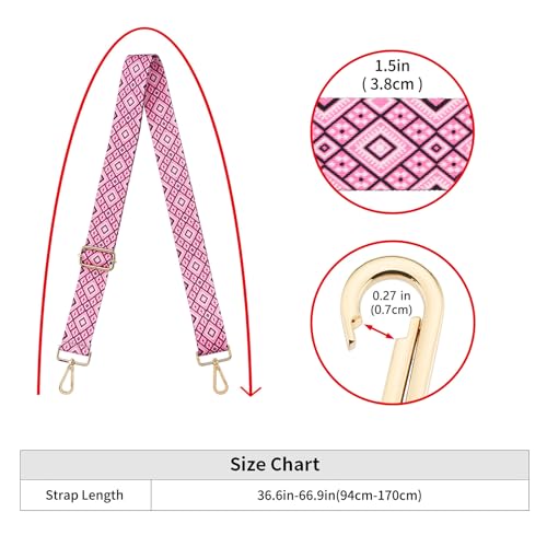 Image of ZOOEASS Wide Shoulder Strap Adjustable Replacement Belt Guitar Style Crossbody Bag Handbag Strap Multicolor Canvas Straps(Wide:1.5in)(Color49)