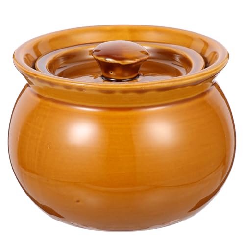 Happyyami Tazón De Sopa De Cerámica Para Guisar Olla Para Sopa Multifunción Con Tapa 4.40X4.40X3.14In Utensilio Cocina Hogar Restaurante