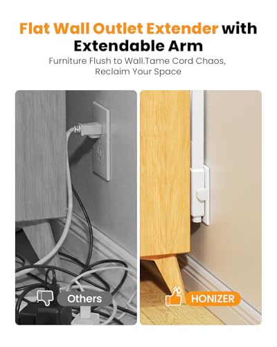 HONIZER SST-6A2U2C-US Extensión con 6 tomas, 1 puerto USB-C 20W, diseño extensible 11.6-35.4 pulgadas miniatura 6