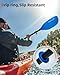 Abahub Adjustable Kayak Paddle 210-230 cm/82.6-90.5 Inches Floating Kayaking Oars Boating Oars Canoeing Oars Blue with White Wave Print