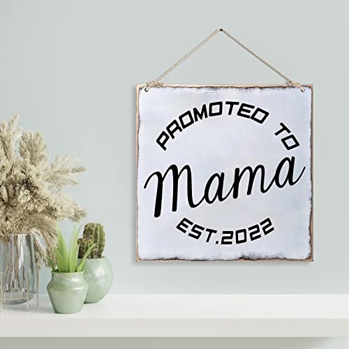 Plaque en bois Rimego New Mama de 40x40 cm pour la décoration murale de chambre - 3