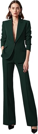 Womens Pants Suits Dressy Casual Slim Fit Womens Business Suits for Work Professional
