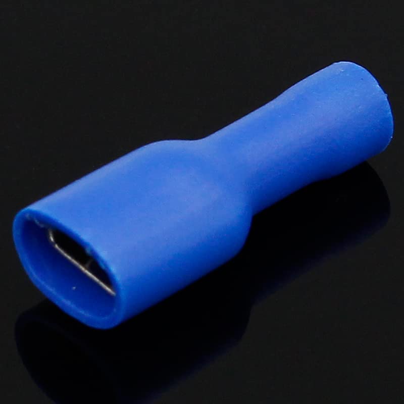 Kit di 200 connettori per cavi di giunzione completamente isolati da 6,3 mm, terminali elettrici a crimpare, 100 rossi e 100 blu.