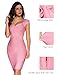 meilun Women's Rayon Sexy Short Sleeve Square Neck Bandage Dress X-Small Pink