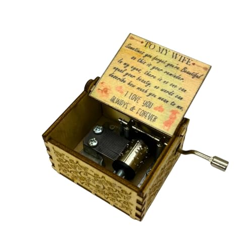 Image of Zesta Love Theme Musical Box Gift | Romantic Music Crank Mini Collectible for Girlfriend, Boyfriend, Husband, Wife | Unique Musical Gifts for Music Lovers | Vintage Wooden Box