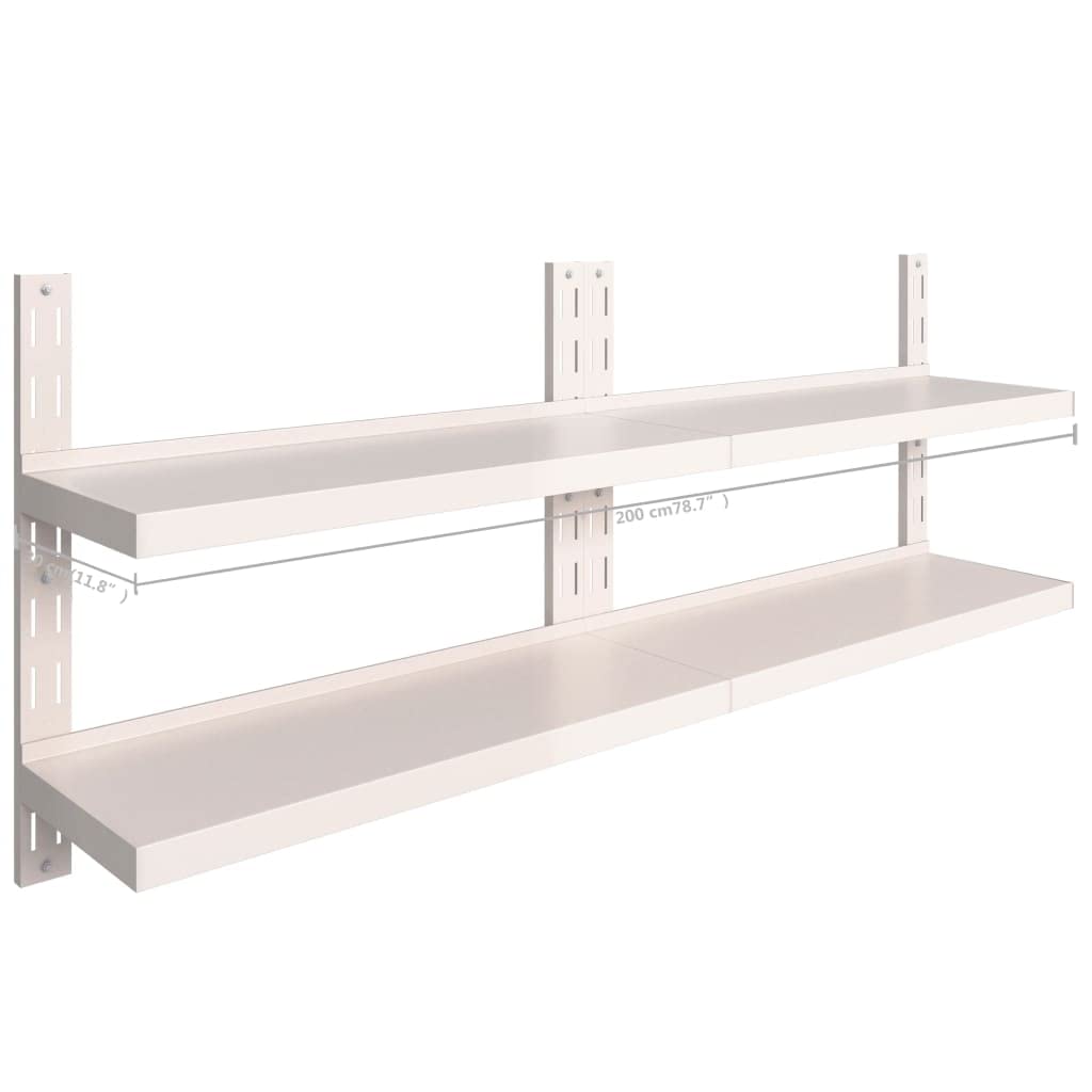 Mensole Galleggianti a 2 Livelli 2 pz in Acciaio Inox 200x30 cm Mensole Galleggianti a Parete libreria da parete Mensole da muro Adatto per soggiorno, camera da letto,ufficio