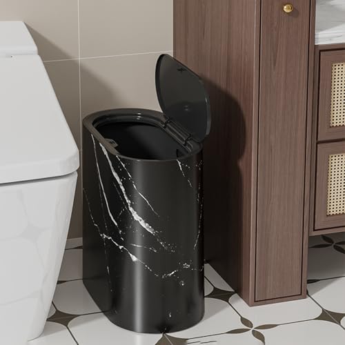 Bote de basura compacto de plástico de 14 litros con tapa basculante miniatura 4