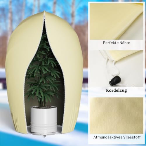 Yomisee Winterschutz für Pflanzen Außen 2 Stück, 120 x 180 cm Frostschutz Pflanzen mit Reißverschluss & Zugband Winterschutzvlies… – Ansicht 6
